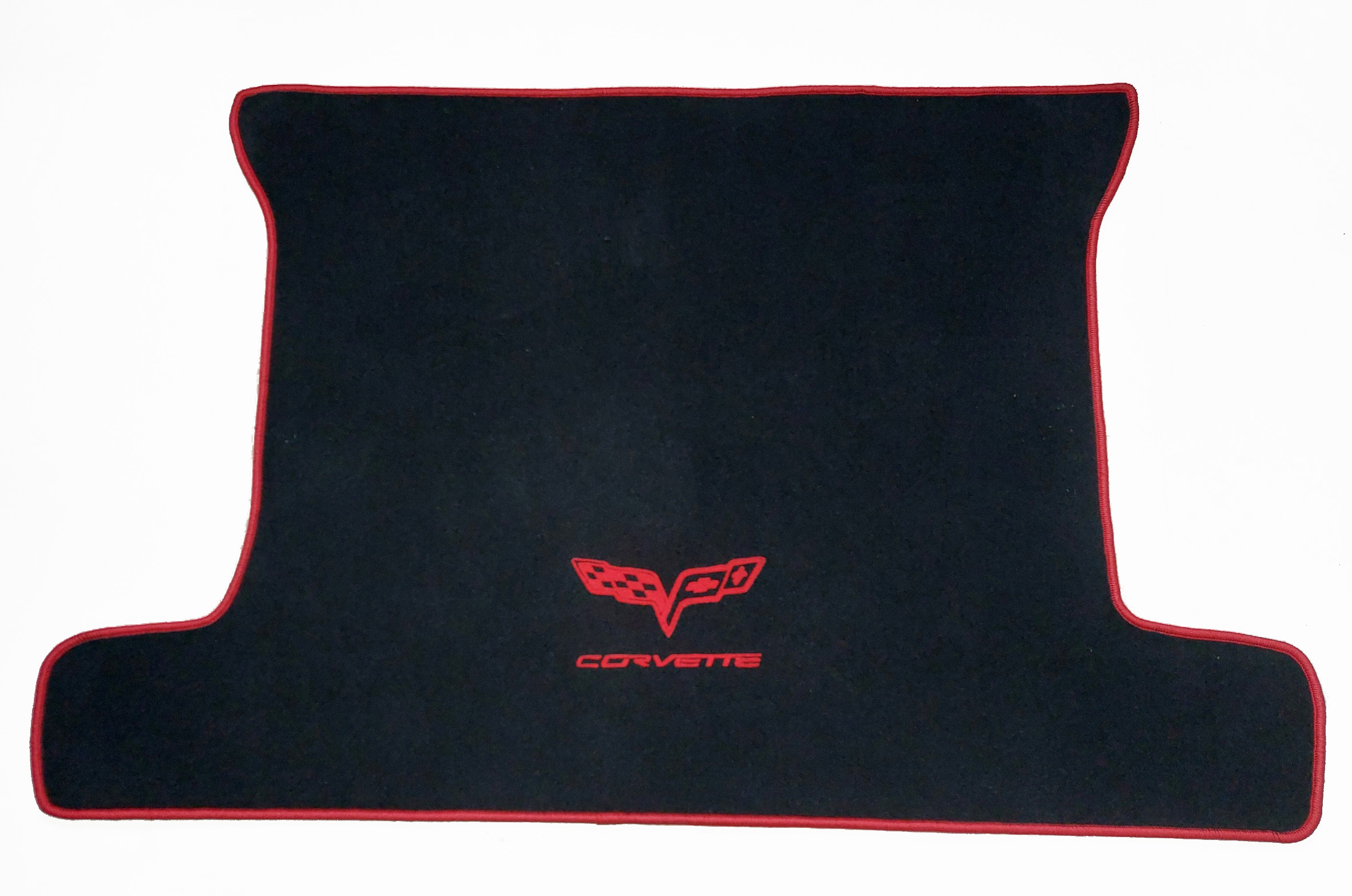 Velours Kofferraummatte für Chevrolet Corvette C6 Coupe 2004-2013 Corvette in rot