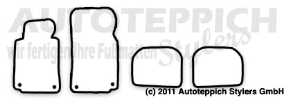 Das Schnittmuster für Fussmatten BMW E38 7er Halter FSBS_1994-2001