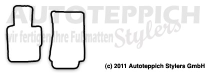 Das Schnittmuster für Fussmatten BMW Z3 Cabrio 2tlg._1995-2002