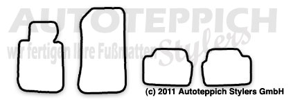 Das Schnittmuster für Fussmatten BMW E81 E87 1er_2004-2011