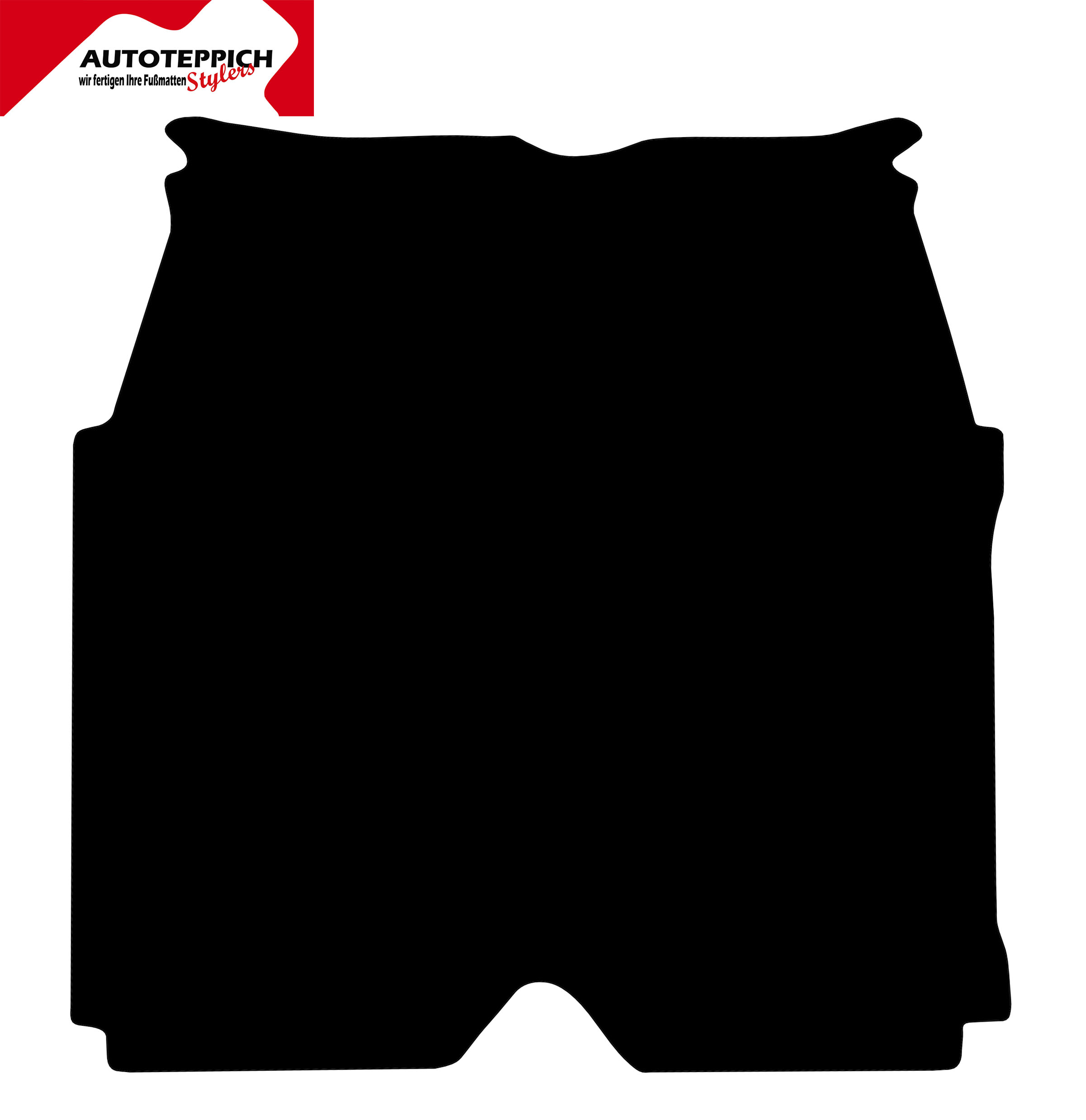Eine Kofferraummatte in schwarz für Mercedes Benz S W108.