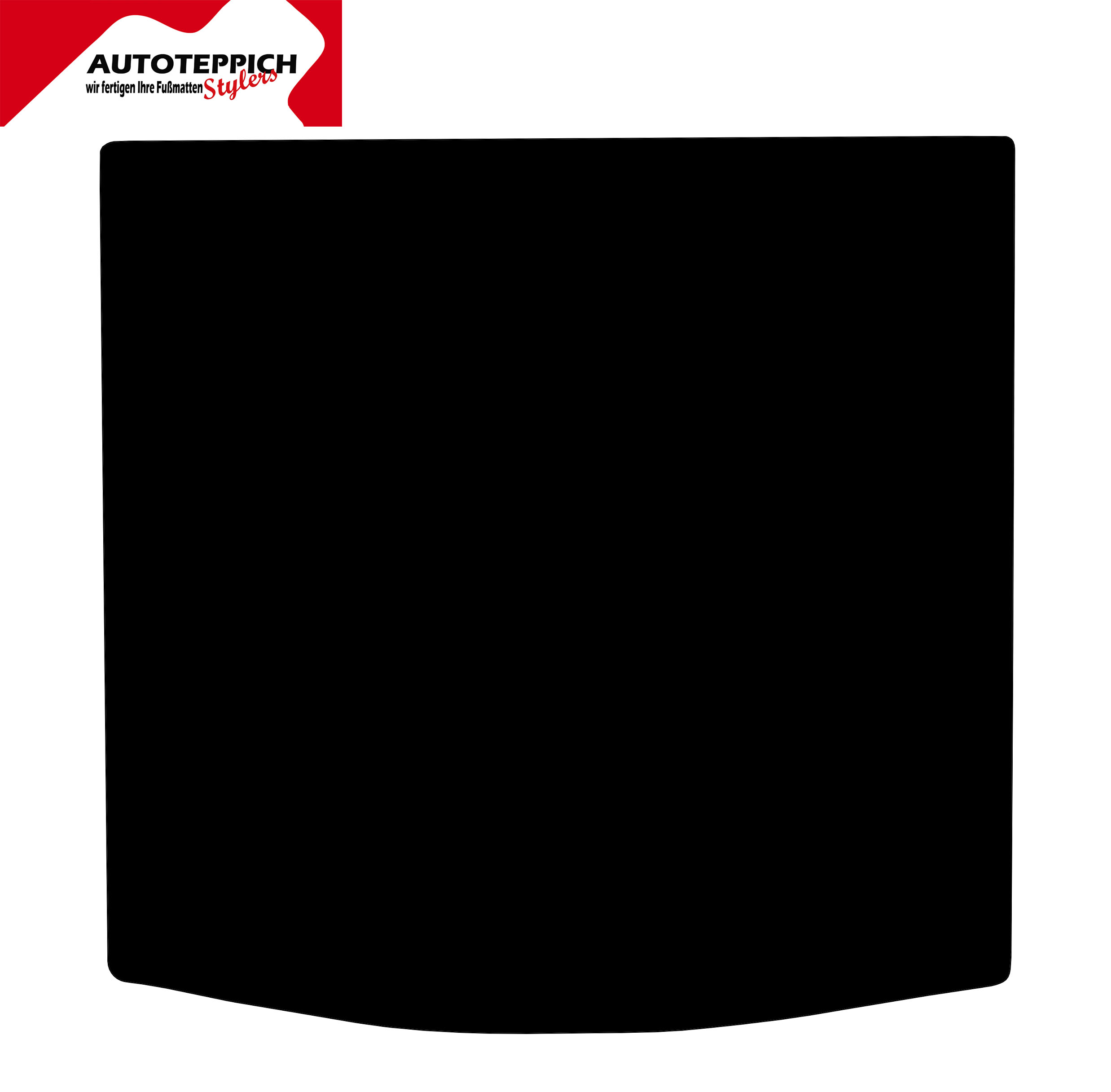 Eine Kofferraummatte in schwarz für Mitsubishi Outlander 3 CWO mit Subwoofer.