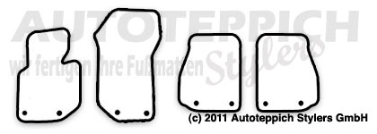 Das Schnittmuster für Fussmatten BMW E36 Cabrio Halter FSBSH_1996-