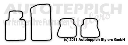 Das Schnittmuster für Fussmatten BMW E46 Cabrio vor Facelift_2000