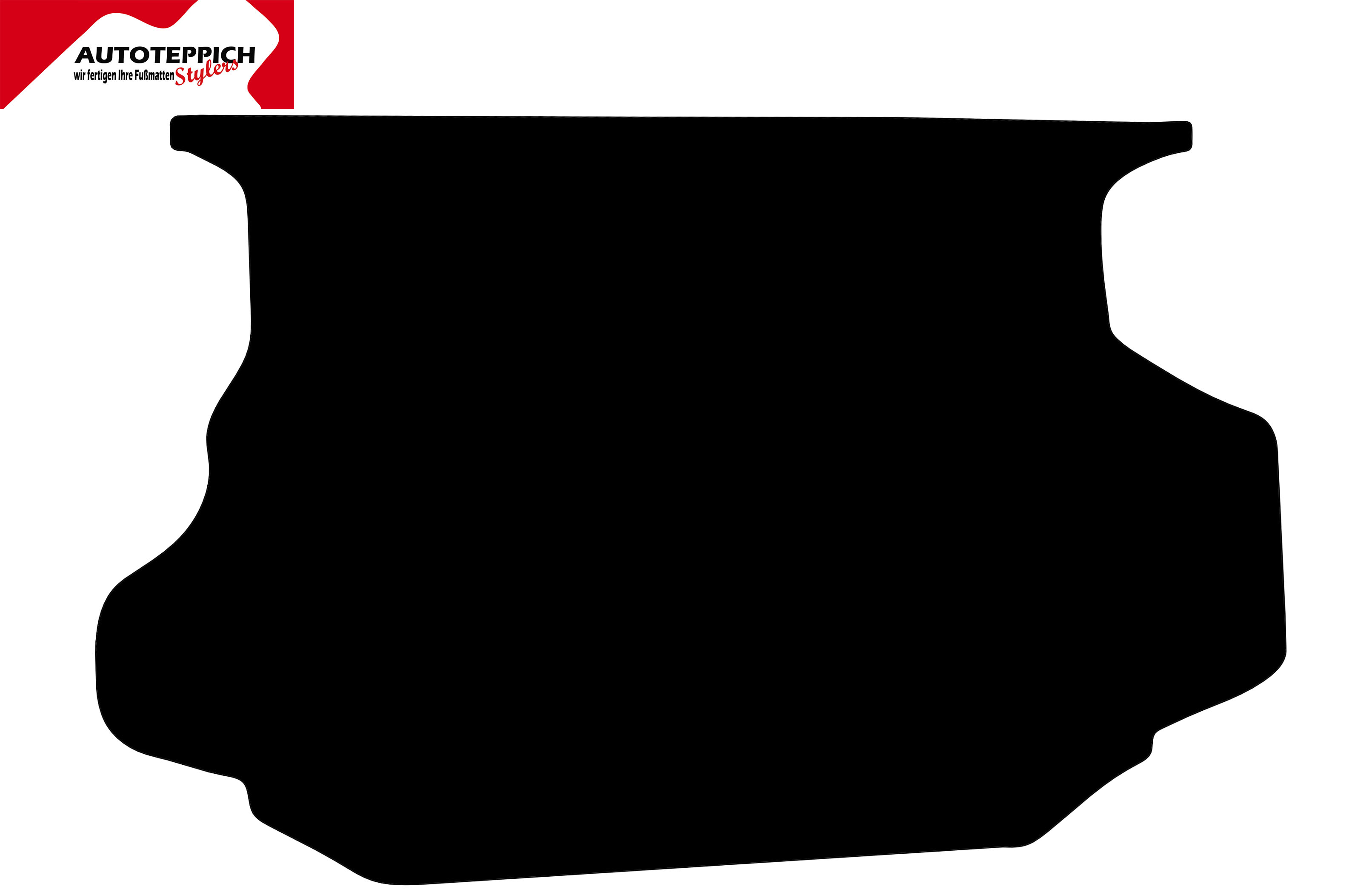 Eine Kofferraummatte in schwarz für Kia Carens ab 2006.