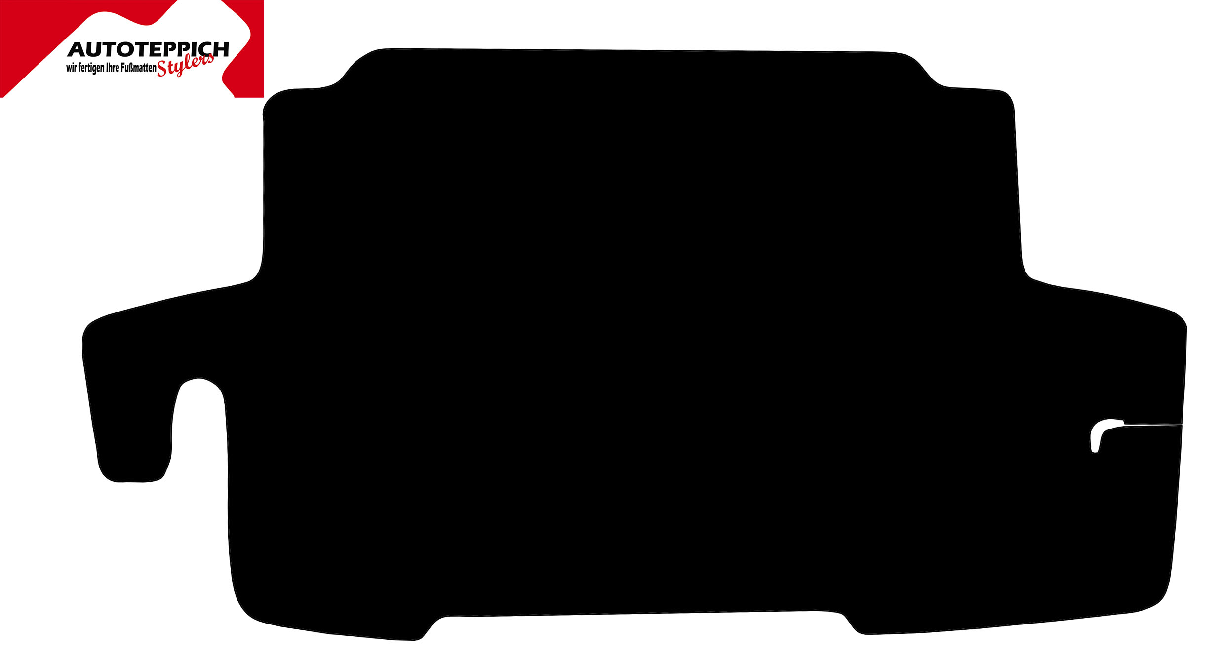 Eine Kofferraummatte in schwarz für Fiat 124 Spider EU Version.